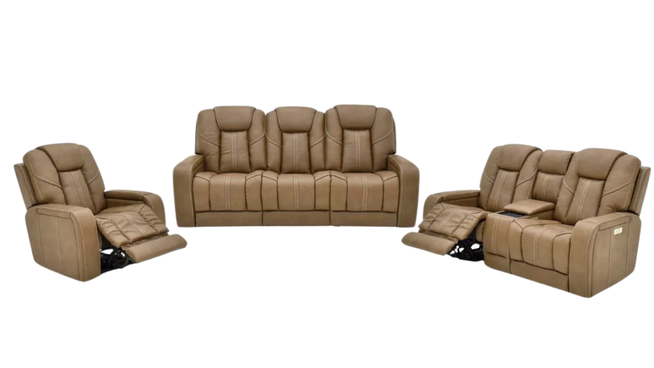 Alpha Power Sofa Set Brown